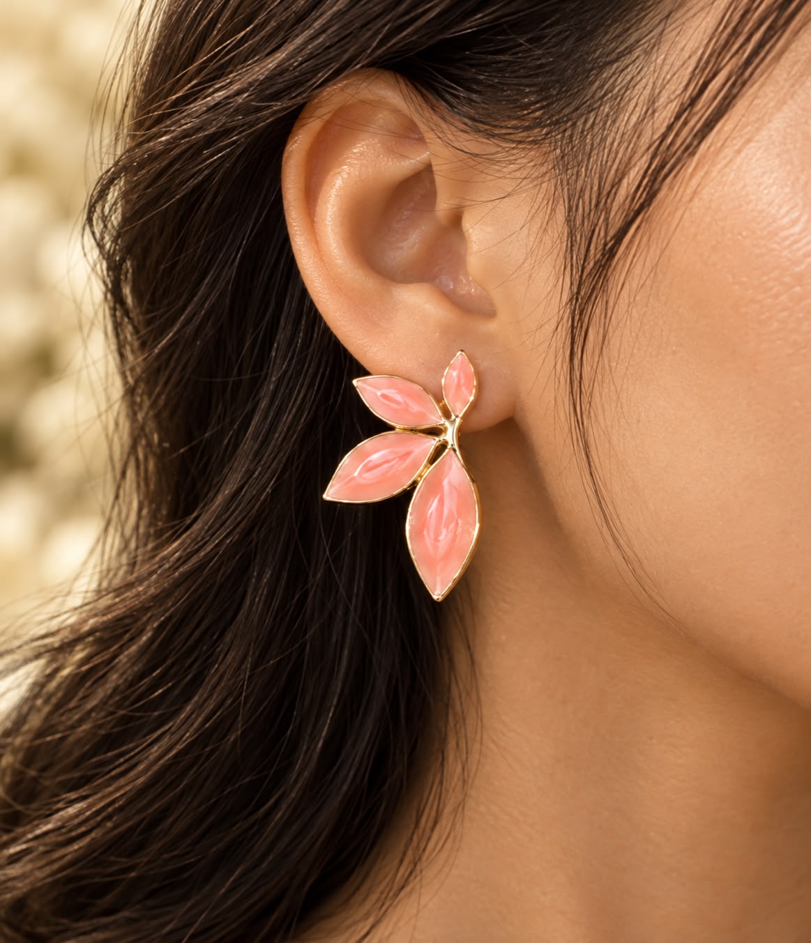 Coral Petal Earrings
